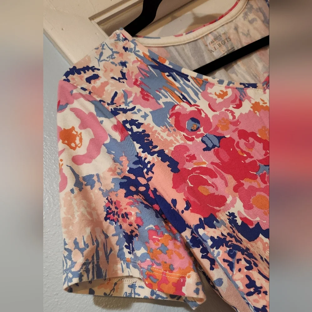 Women's Talbots Floral Tee, Size L - Picture 6 of 10
